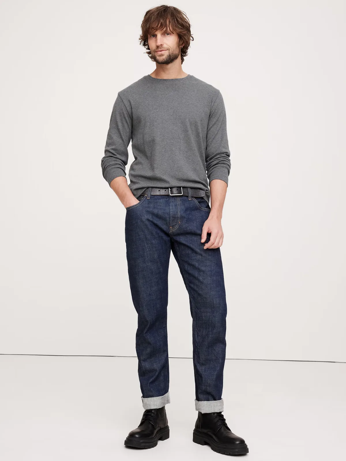 Luxury-Touch Long-Sleeve T-Shirt by Banana Republic