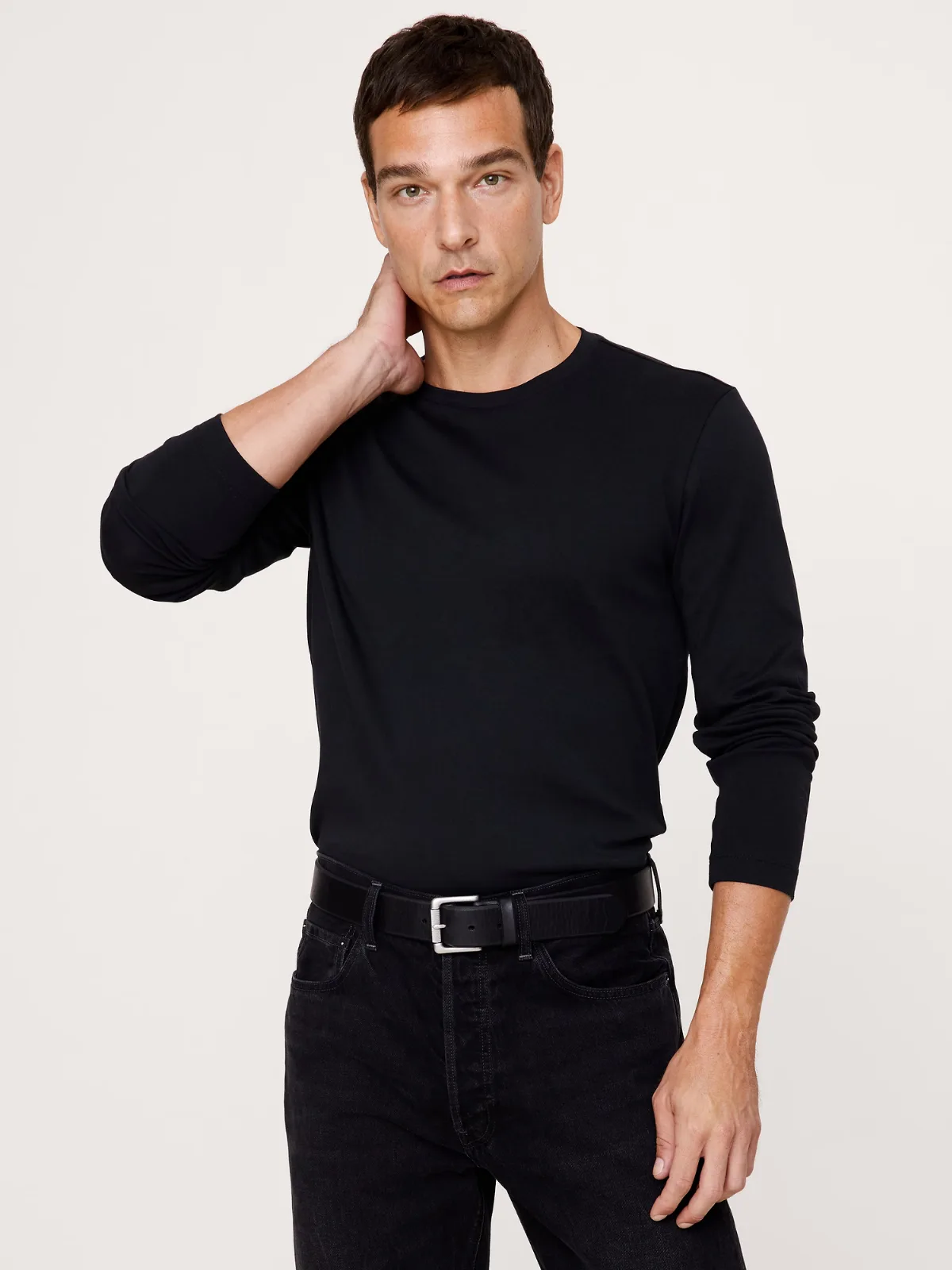 Luxury-Touch Long-Sleeve T-Shirt by Banana Republic