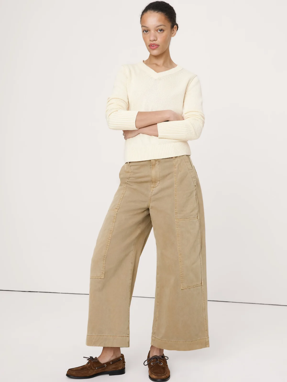 Larkspur Cotton-Silk V-Neck Sweater by Banana Republic