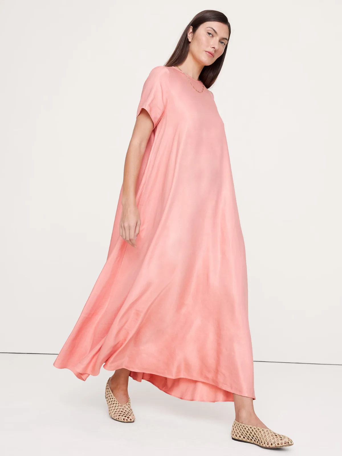 Viscose-Linen Trapeze Maxi Dress by Banana Republic