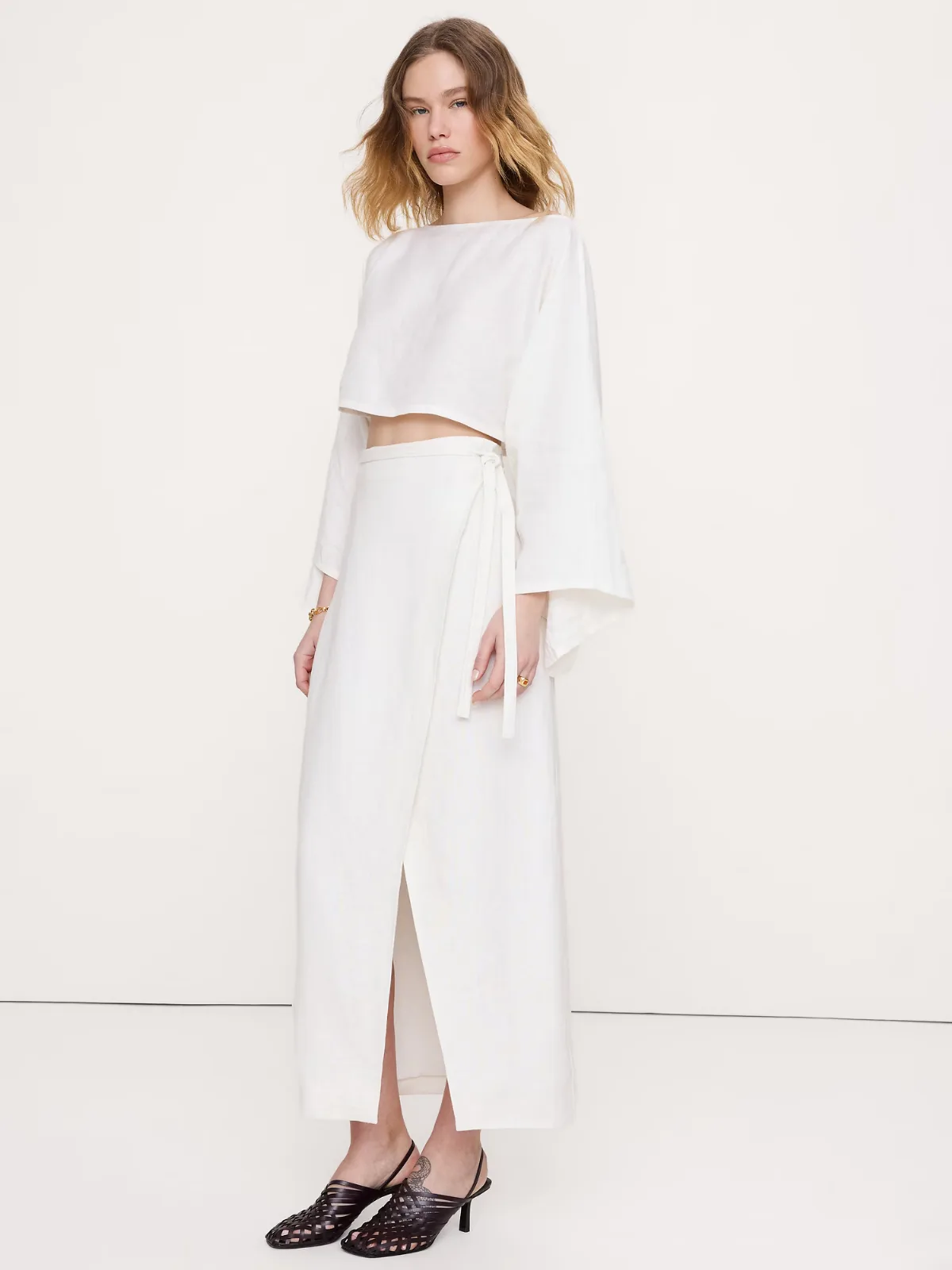 Linen Wrap Maxi Skirt by Banana Republic
