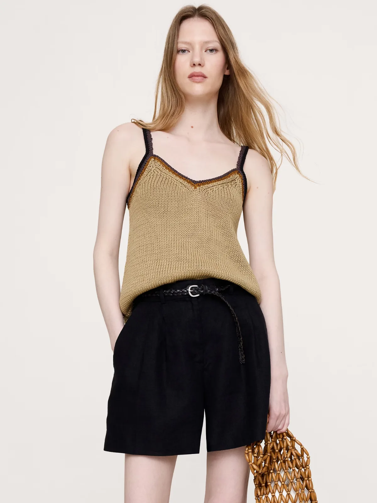 Coastal Cotton V-Neck Sweater Tank by Banana Republic