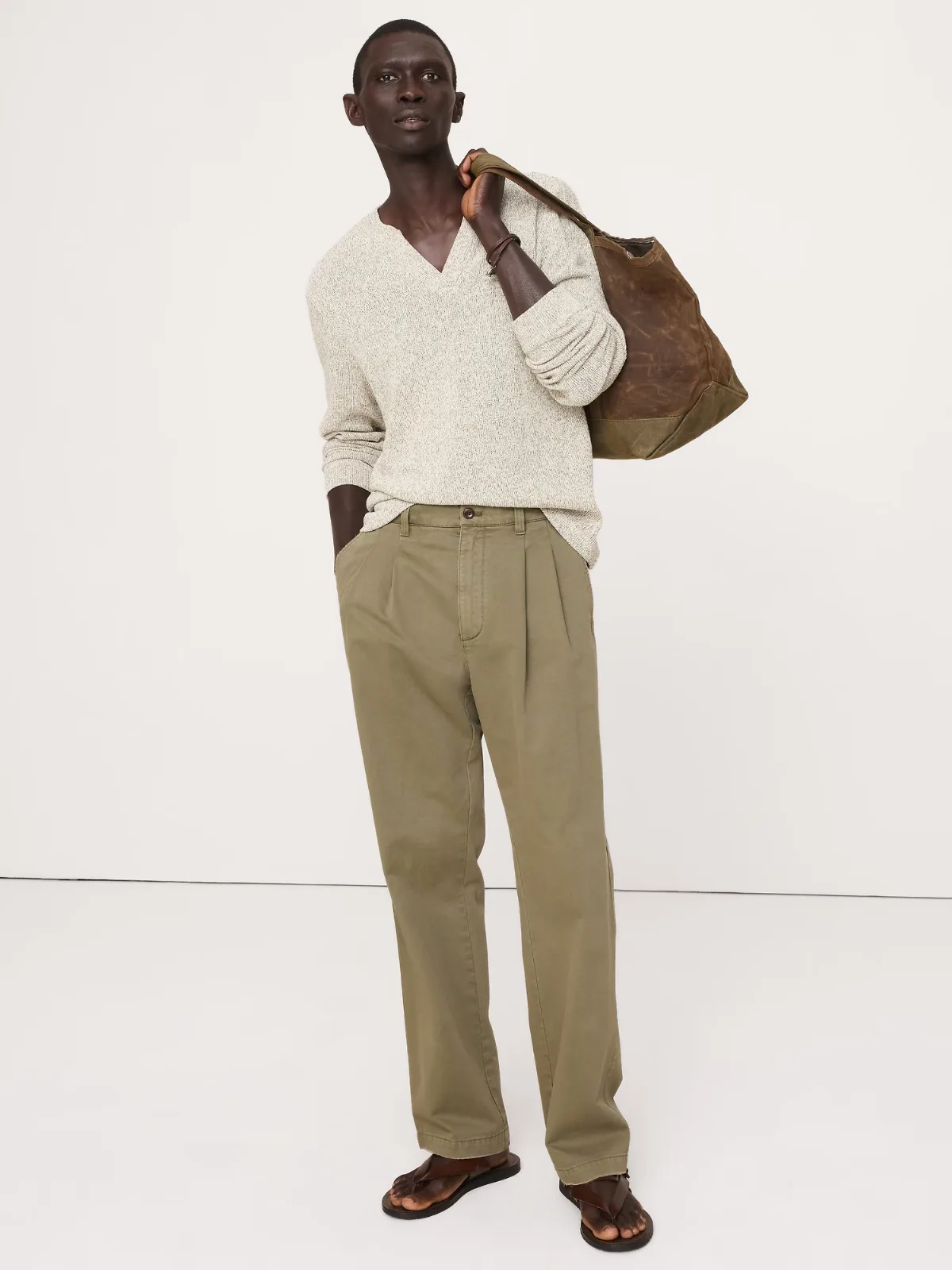 Archive Reissue Straight Pleated Chino Pant by Banana Republic