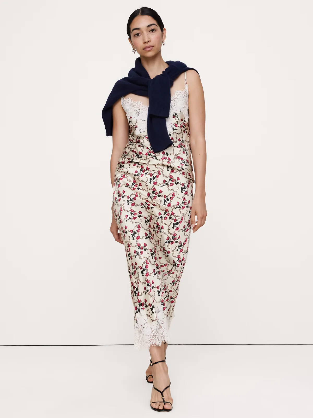 Stretch-Satin Lace-Trim Camisole by Banana Republic