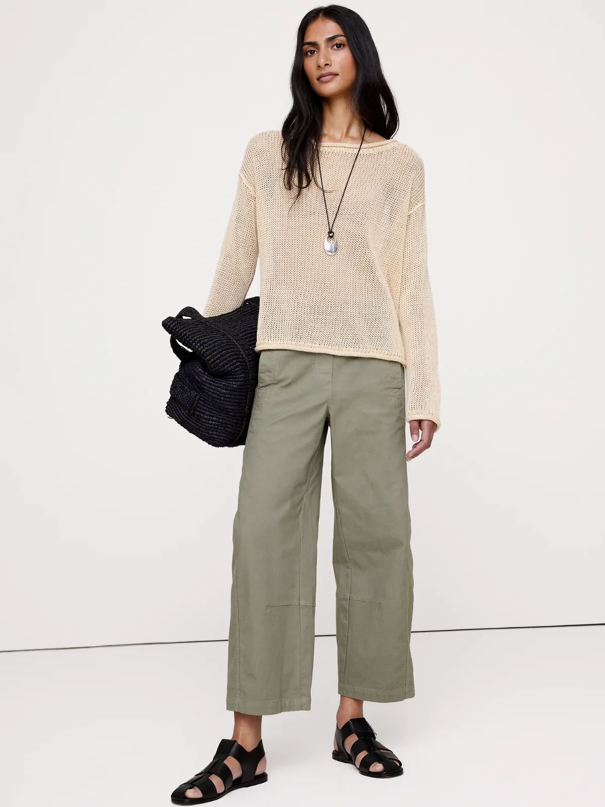 Mid-Rise Relaxed Painter Pull-On Pant by Banana Republic
