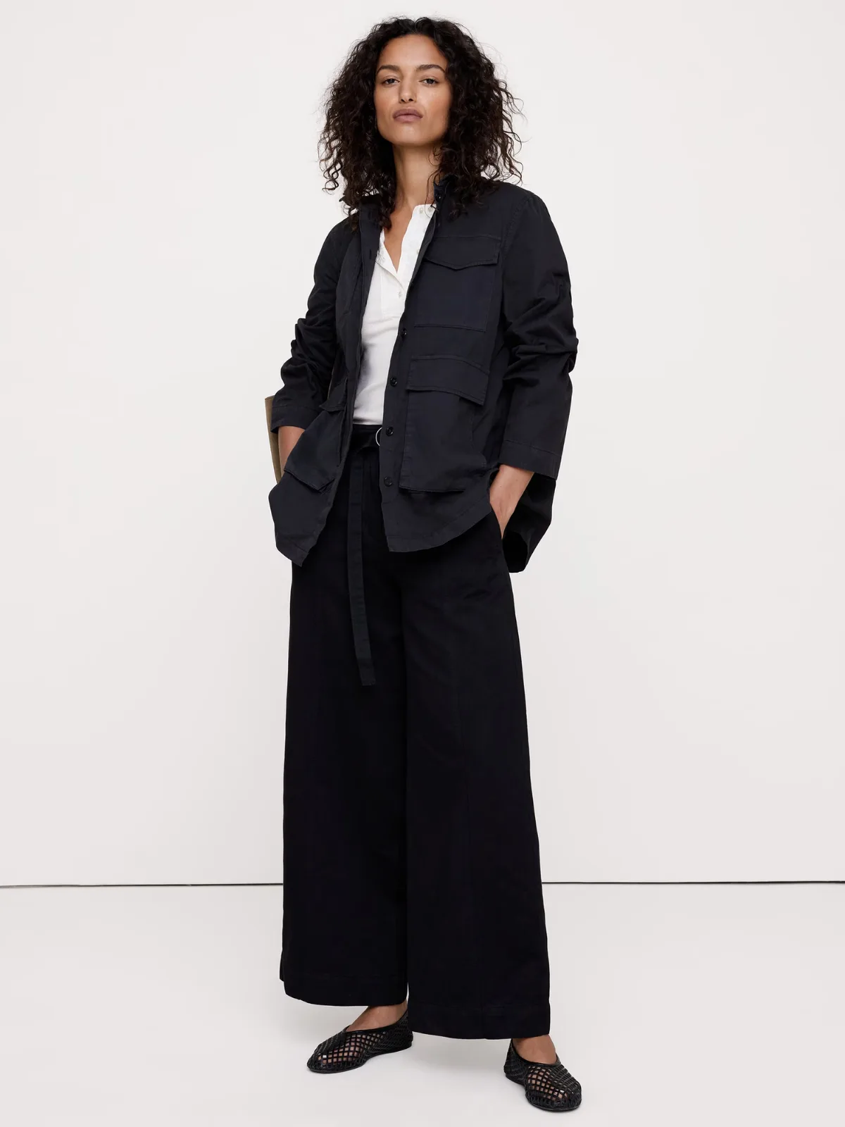 Cotton Twill Shirt Jacket
