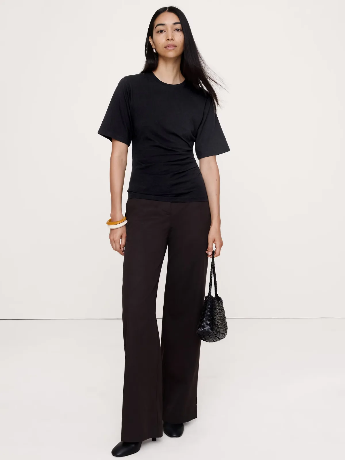 Vintage Cotton Ruched-Side T-Shirt by Banana Republic