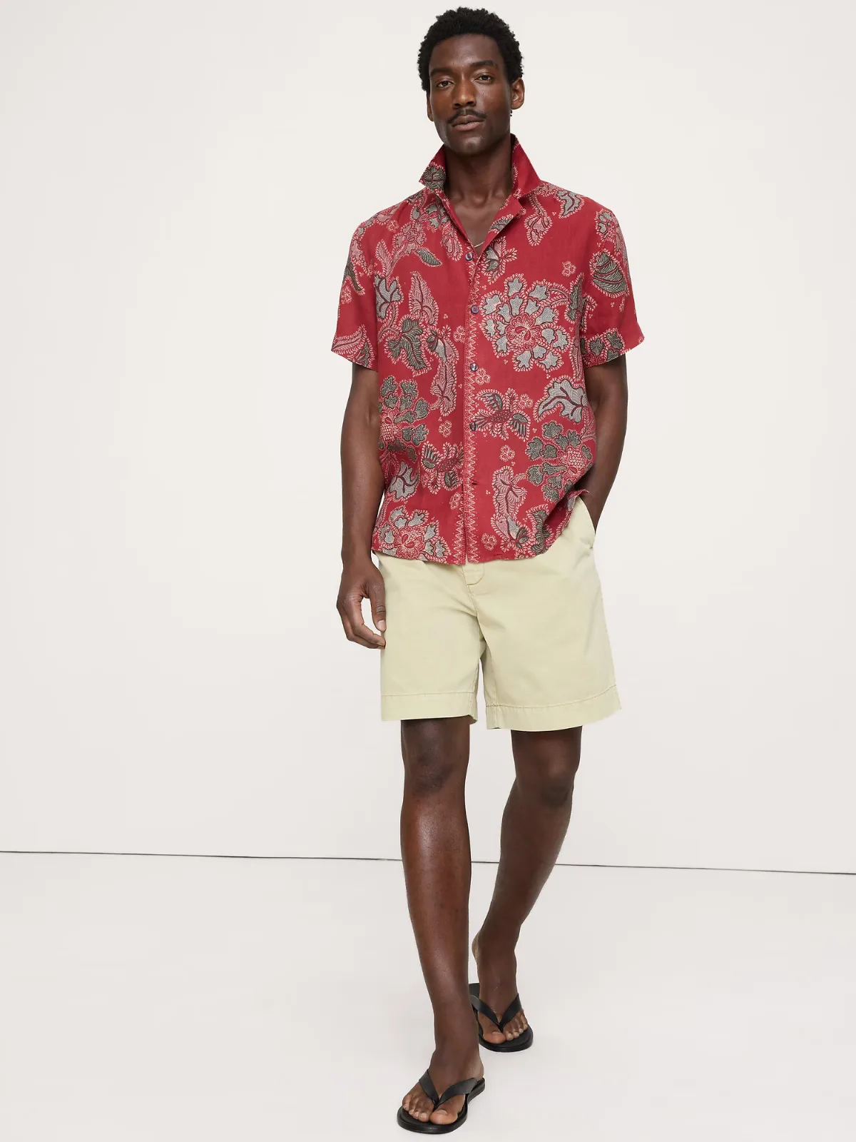 Standard-Fit Linen Resort Shirt by Banana Republic