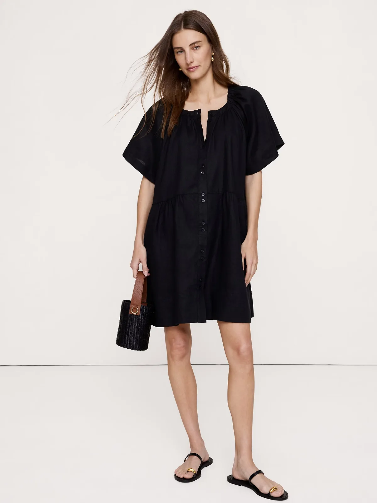 Button-Up Mini Dress by Banana Republic