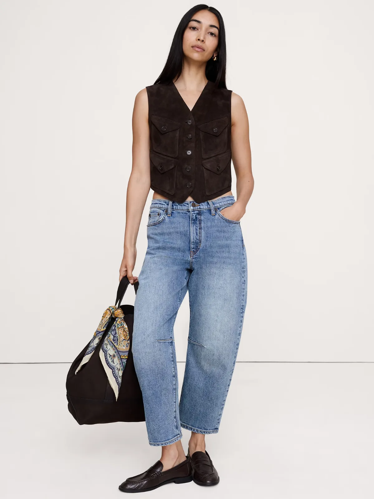 Suede Pocket Vest by Banana Republic