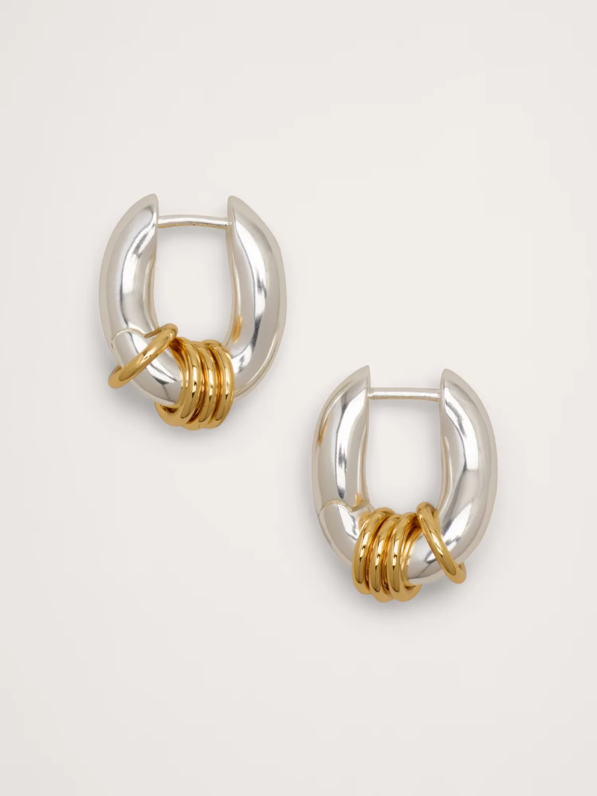 Two-Tone Link Chain Earrings by Banana Republic