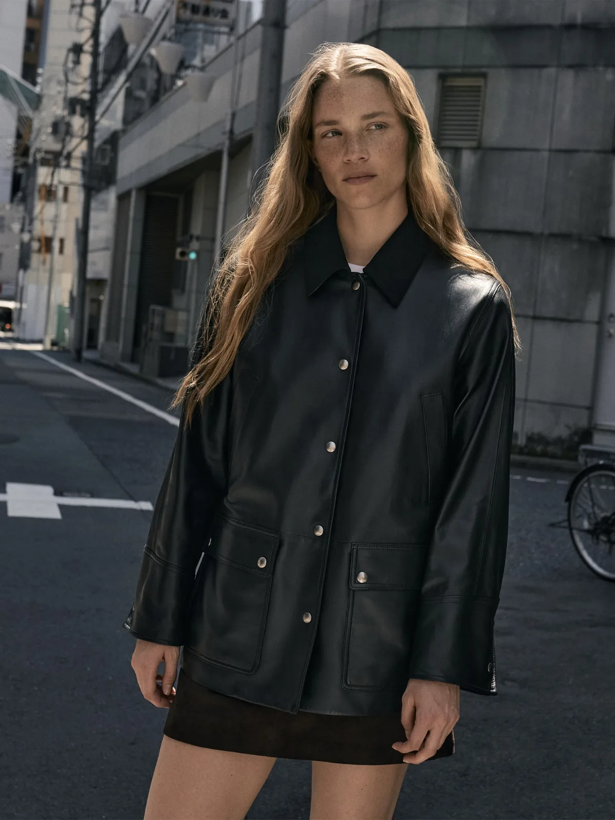 Heritage Leather Barn Jacket by Banana Republic