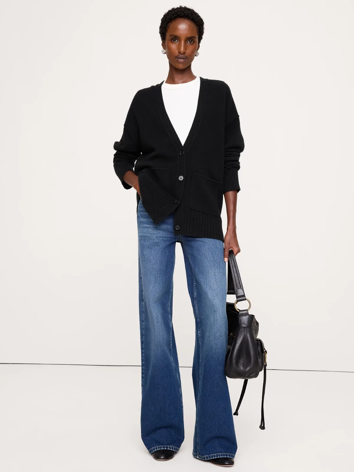 Oversized Cashmere Boyfriend Cardigan by Banana Republic