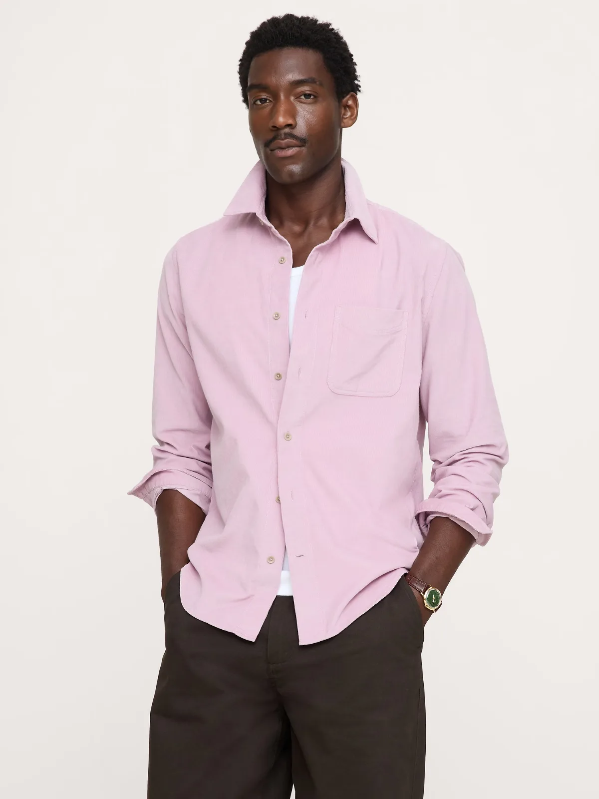 Standard-Fit Lightweight Corduroy Shirt by Banana Republic