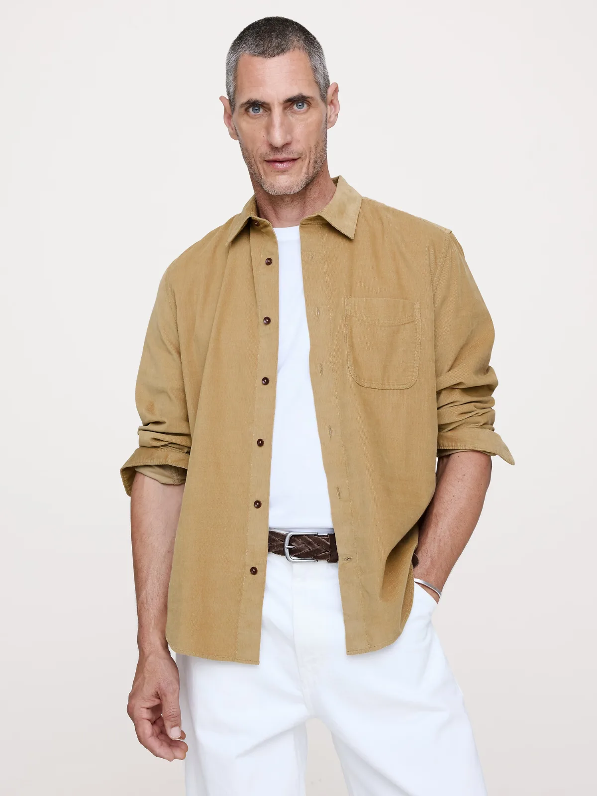 Standard-Fit Lightweight Corduroy Shirt by Banana Republic