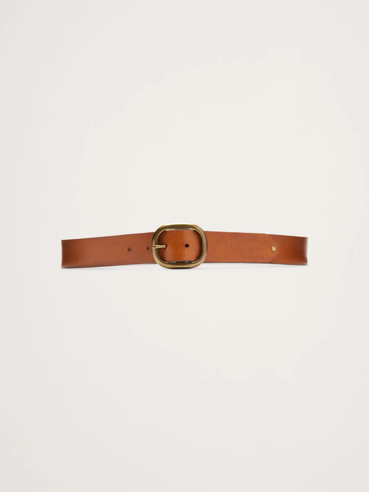 Leather Oval-Buckle Belt by Banana Republic