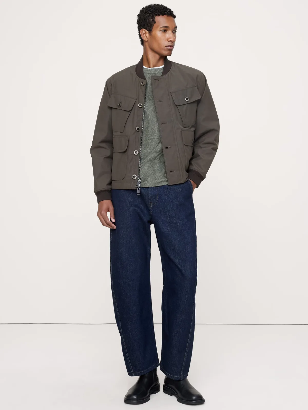 Herringbone Reversible Quilted Bomber Jacket by Banana Republic