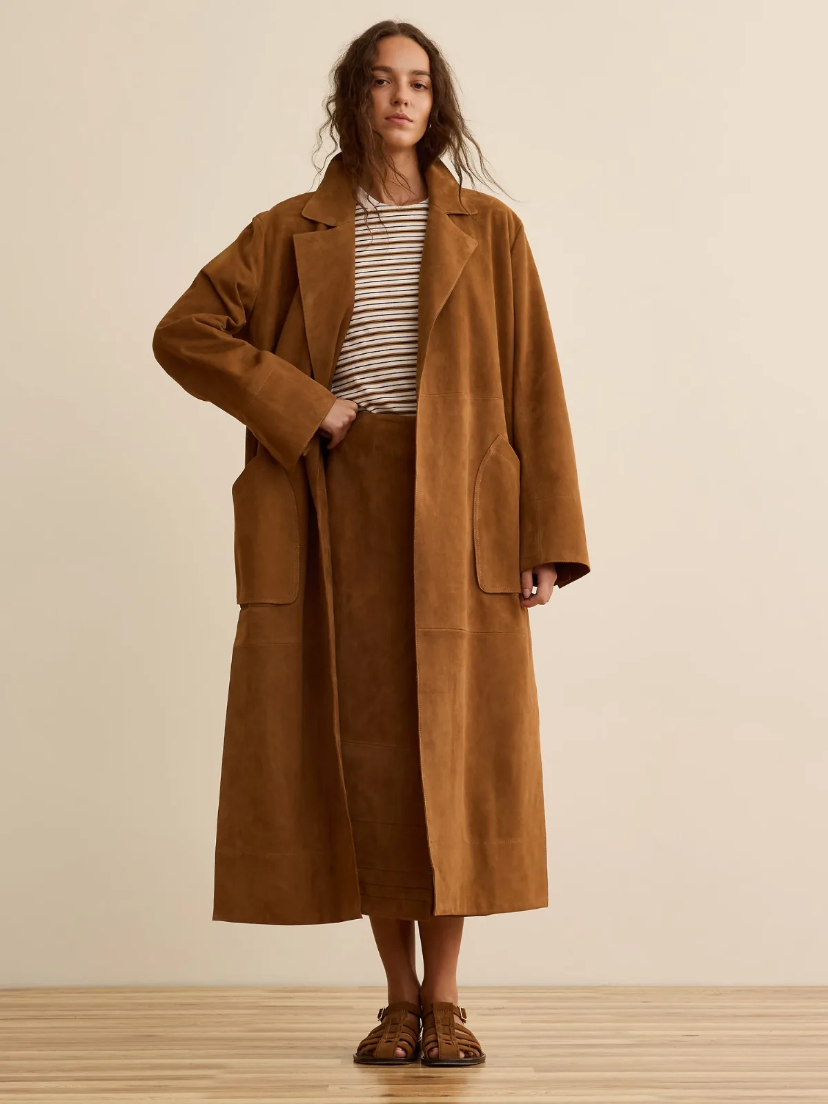 Banana Republic x La Ligne the Suede Wrap Coat by Banana Republic