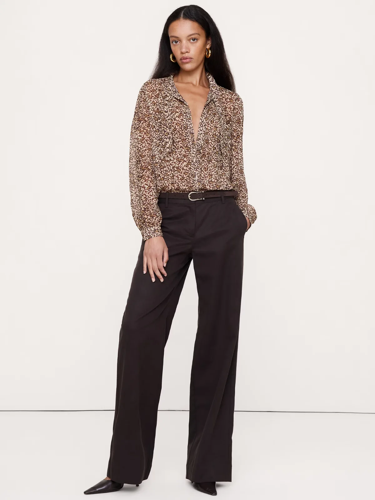 Georgette Tie-Neck Blouse