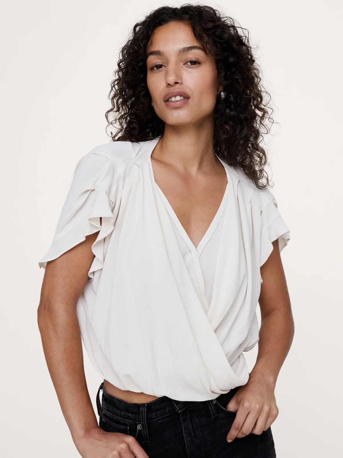 Layered Georgette Cropped Top by Banana Republic