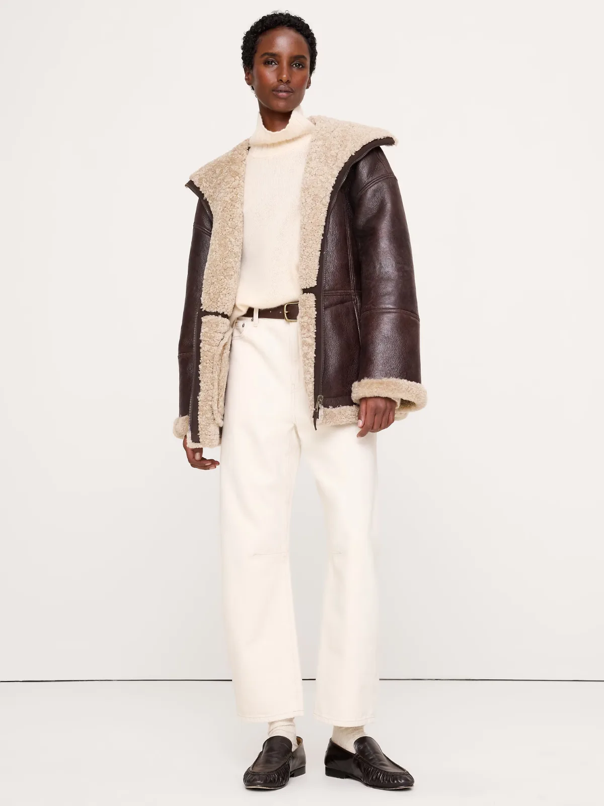 Reversible Shearling Coat by Banana Republic