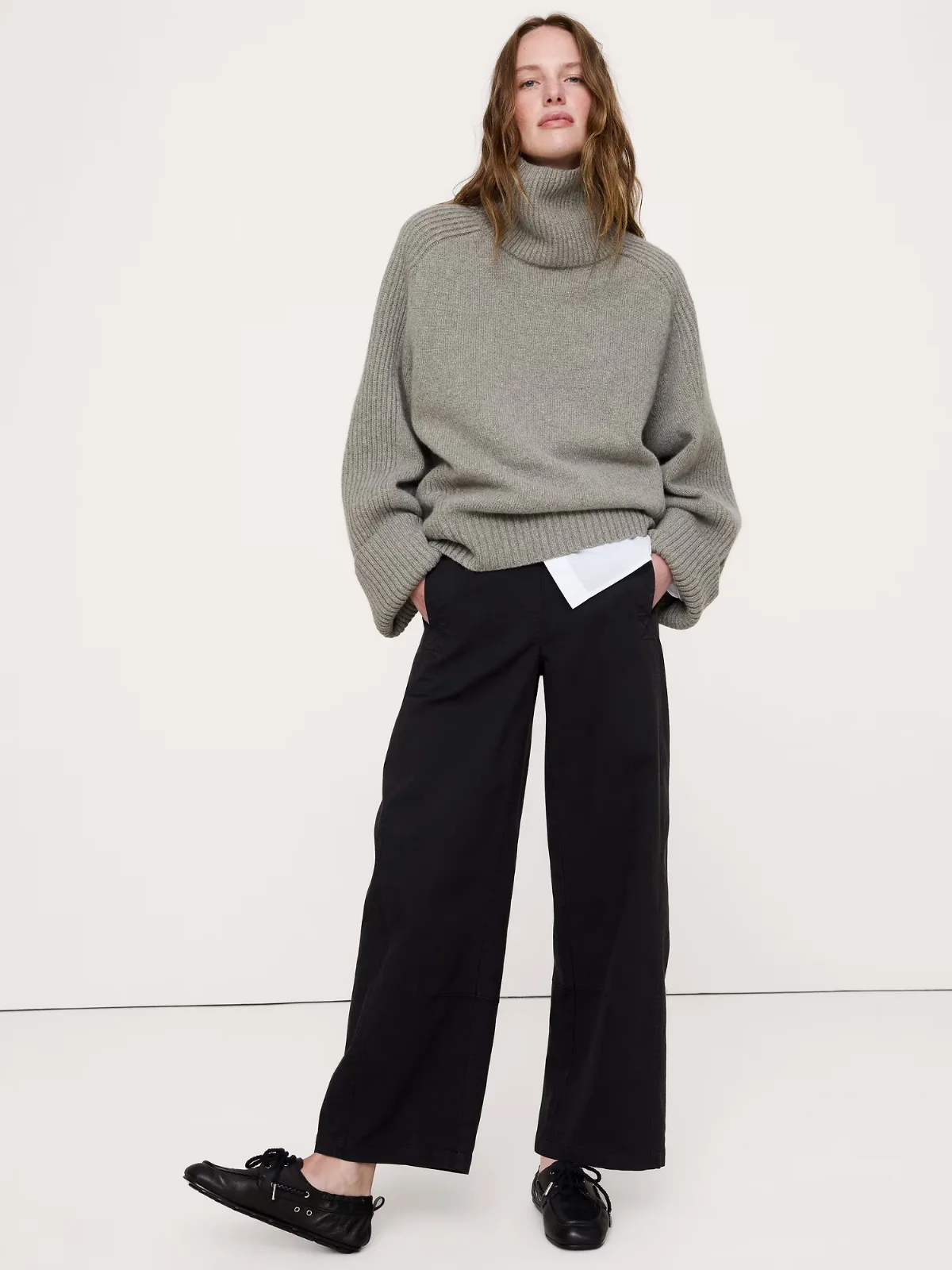 Wool-Blend Funnel-Neck Sweater by Banana Republic