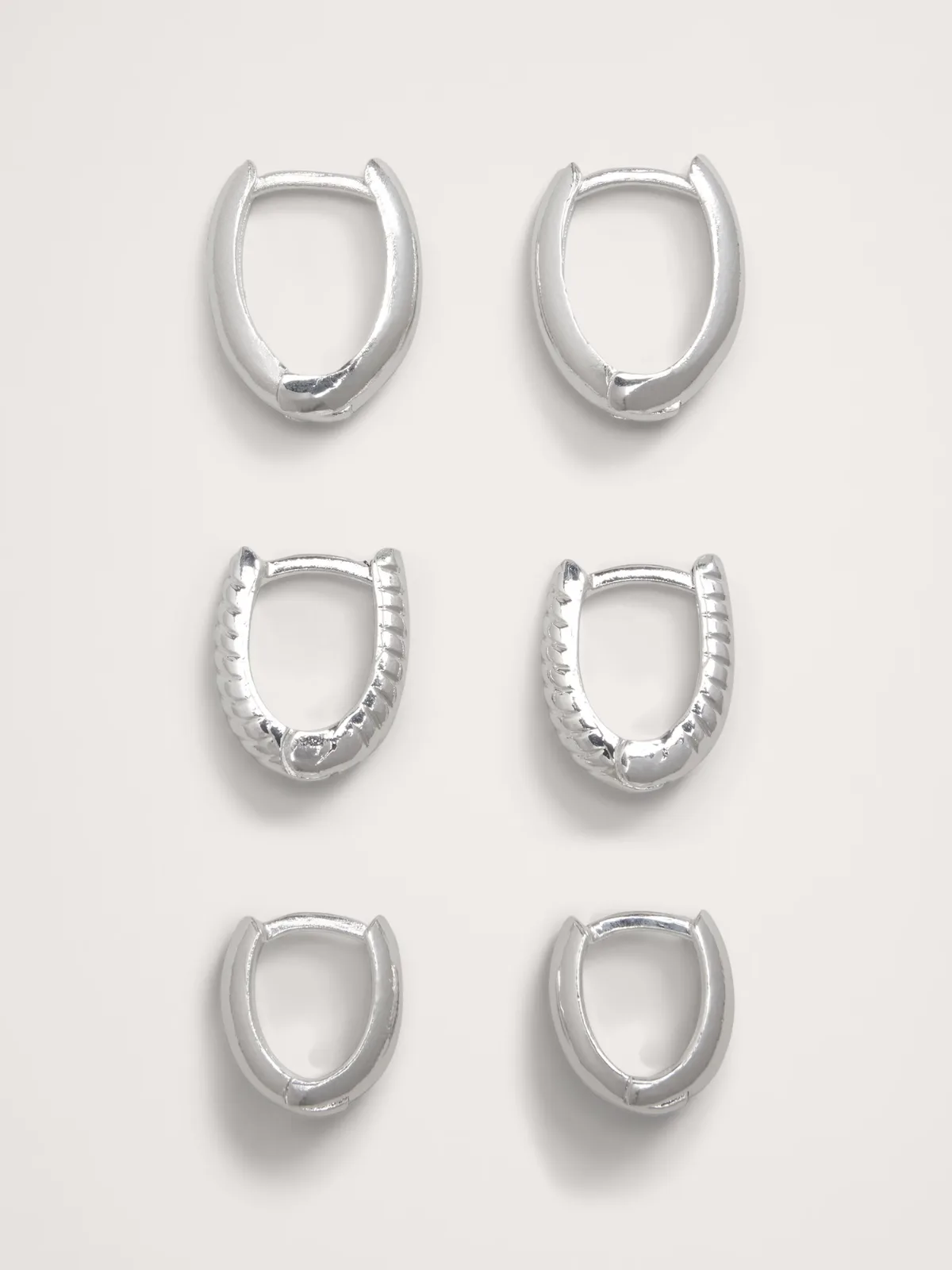 Ravena Oval Huggie Hoop Earrings Set of 3 by Aureus + Argent by Banana Republic