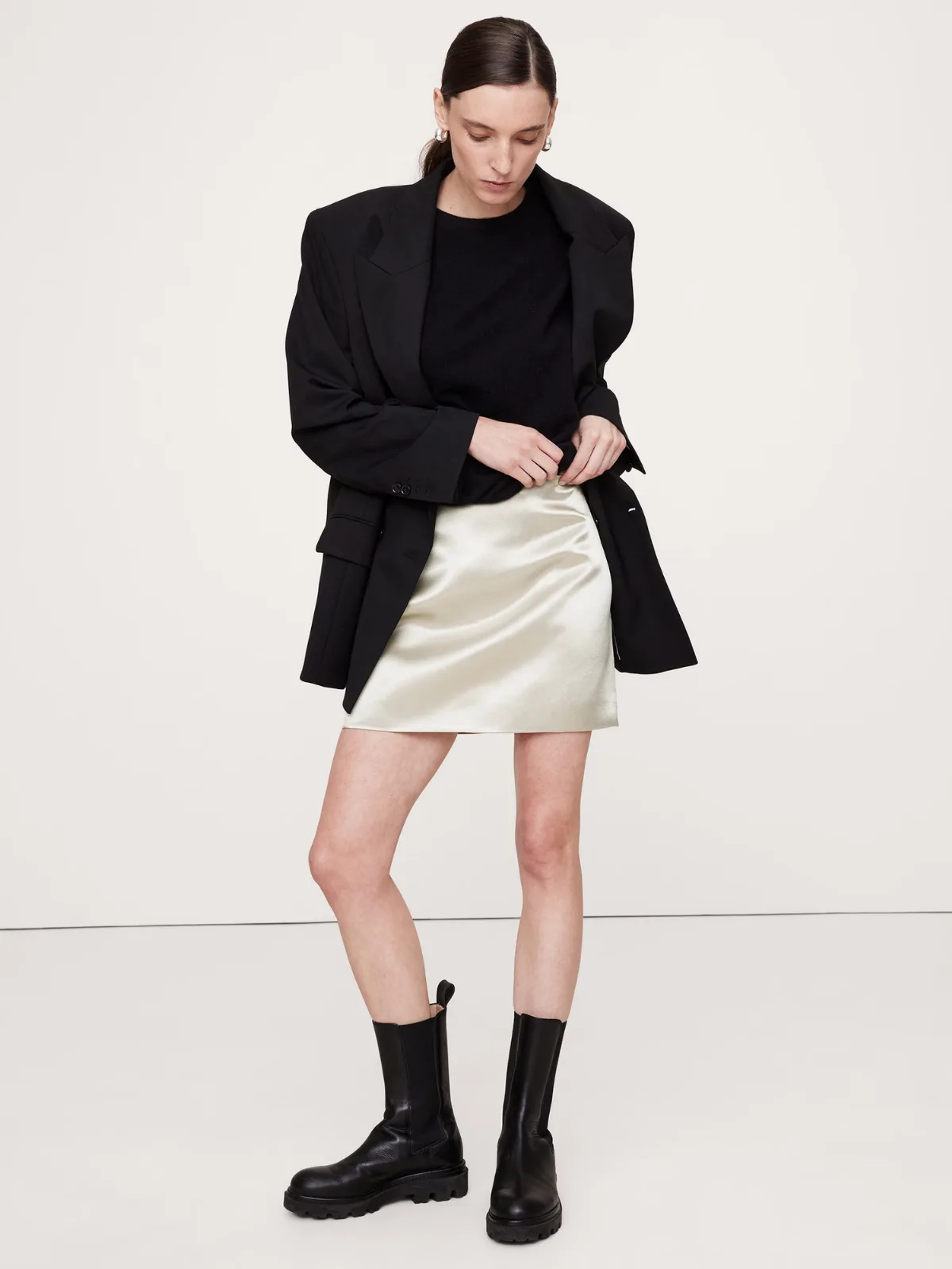 Satin Mini Skirt by Banana Republic
