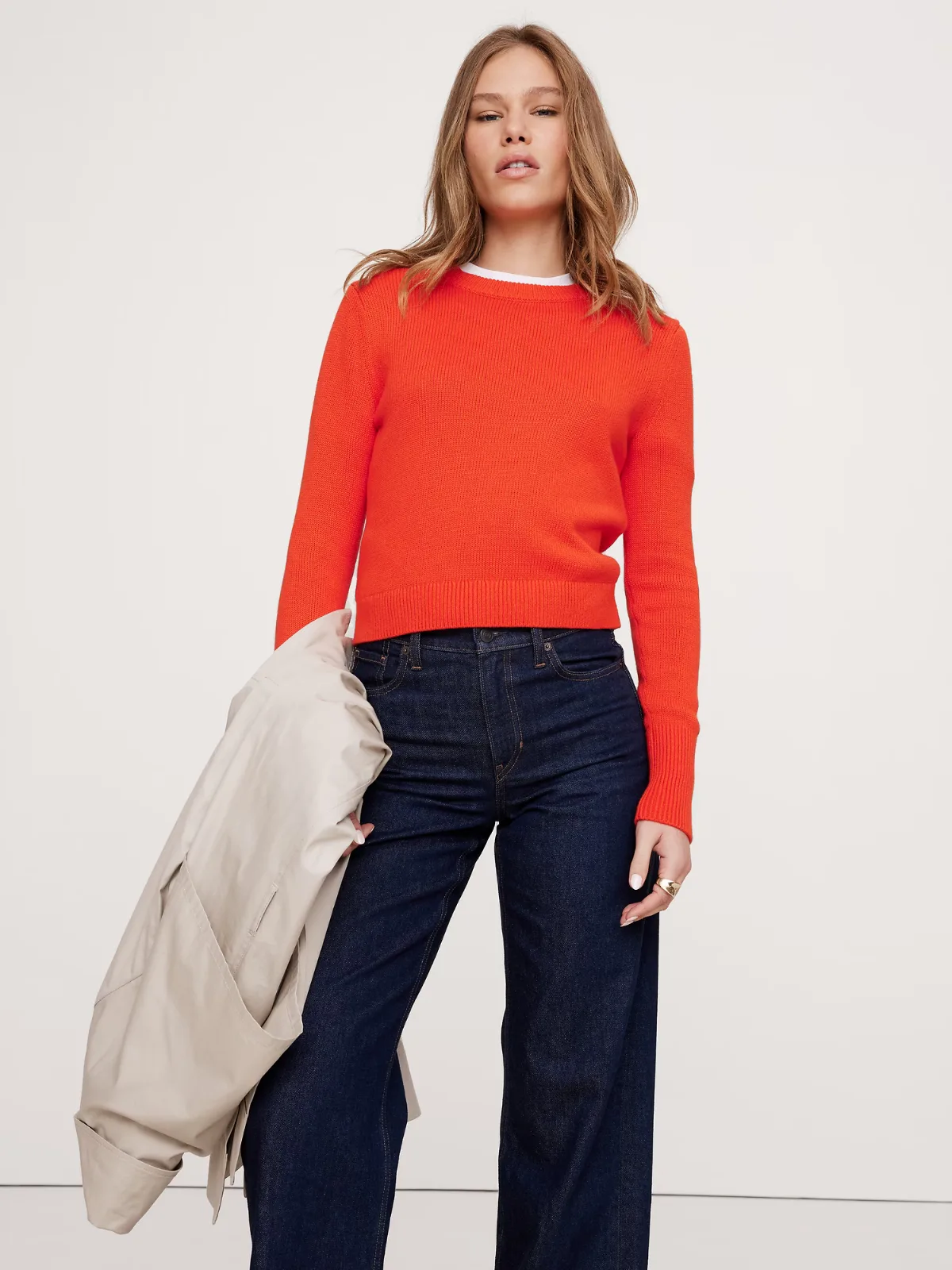 Larkspur Cotton-Silk Shrunken Sweater by Banana Republic