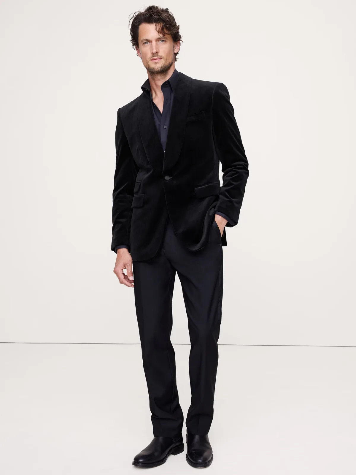 Velvet Tuxedo Jacket by Banana Republic
