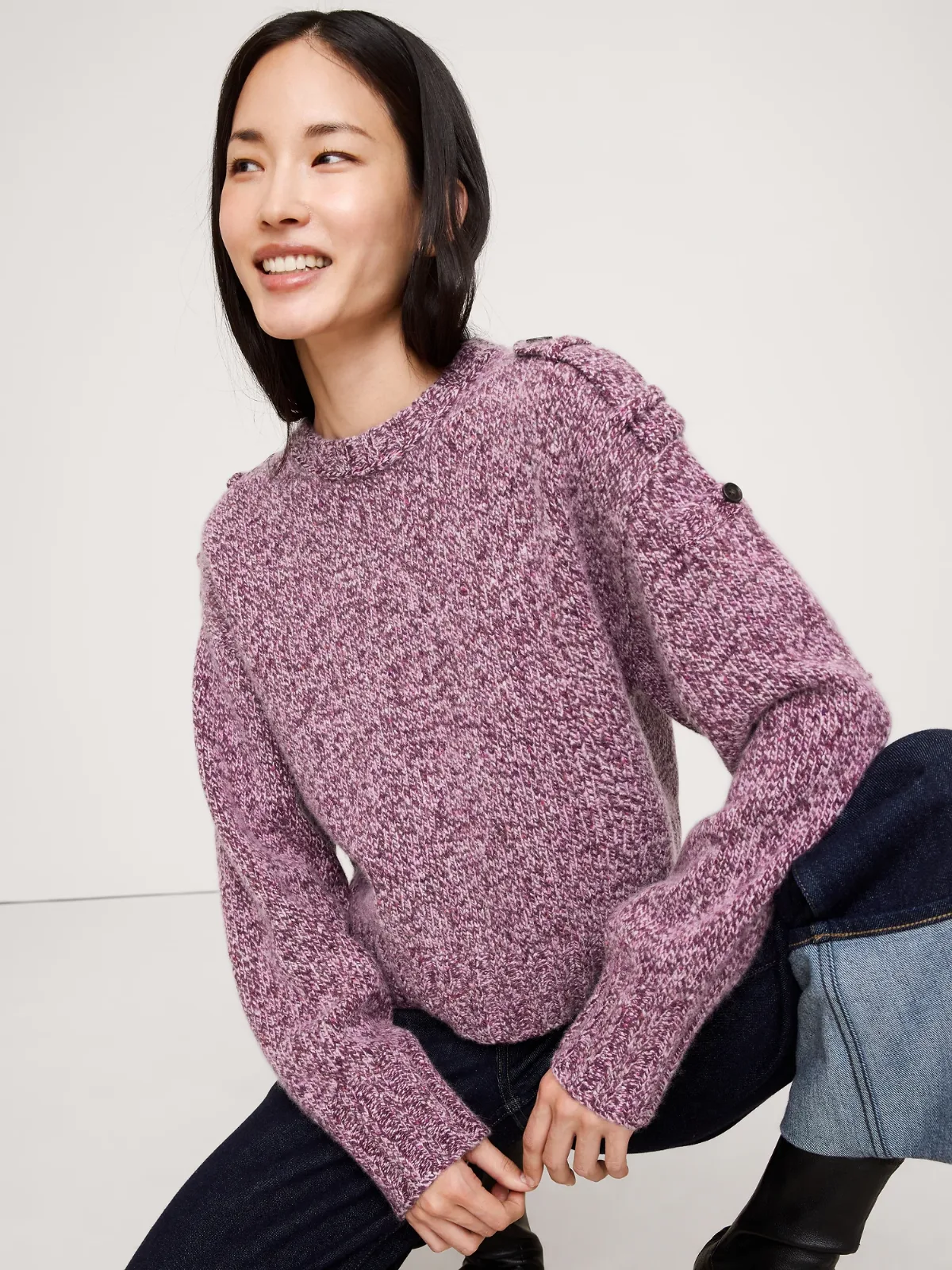 Marled Cashmere-Merino Blend Sweater by Banana Republic