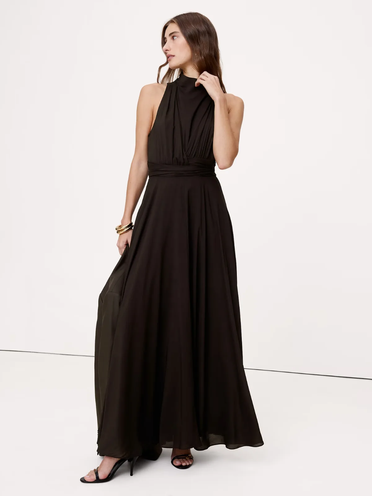 Stretch-Crepe Maxi Dress by Banana Republic