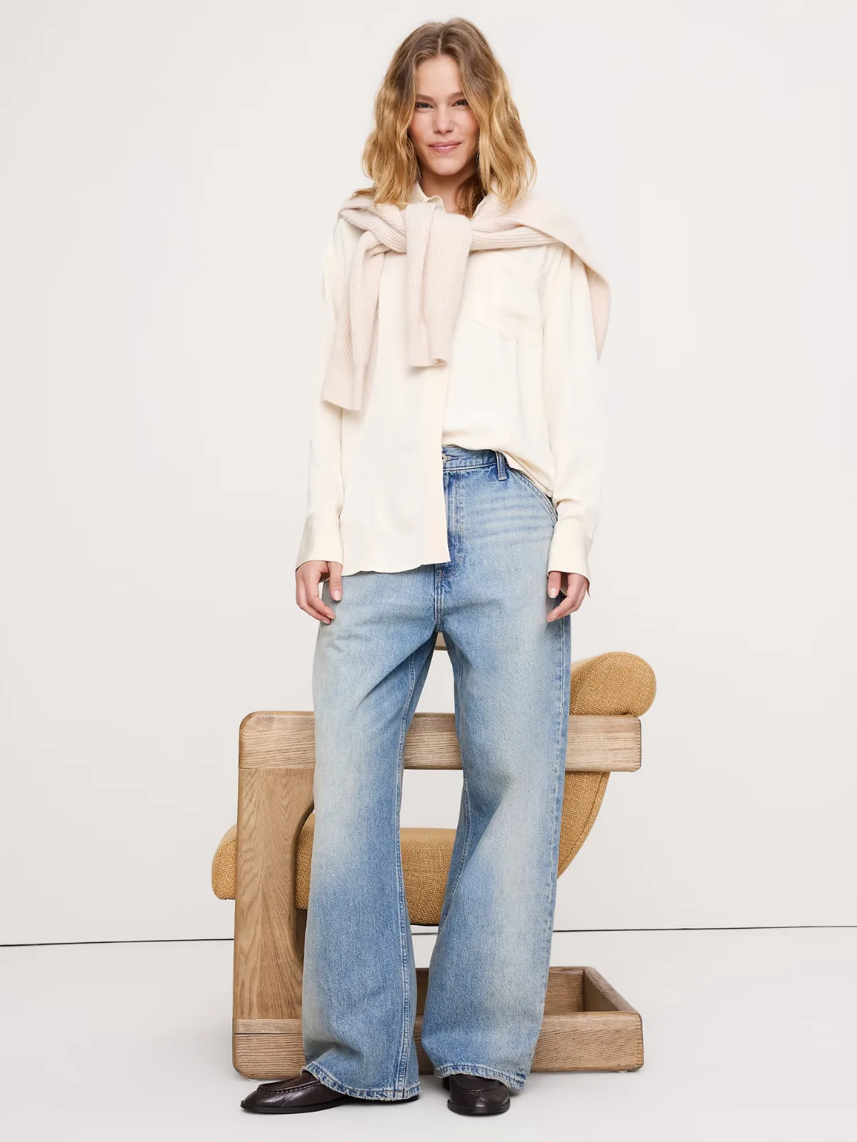 Drapey Button-Back Tunic by Banana Republic
