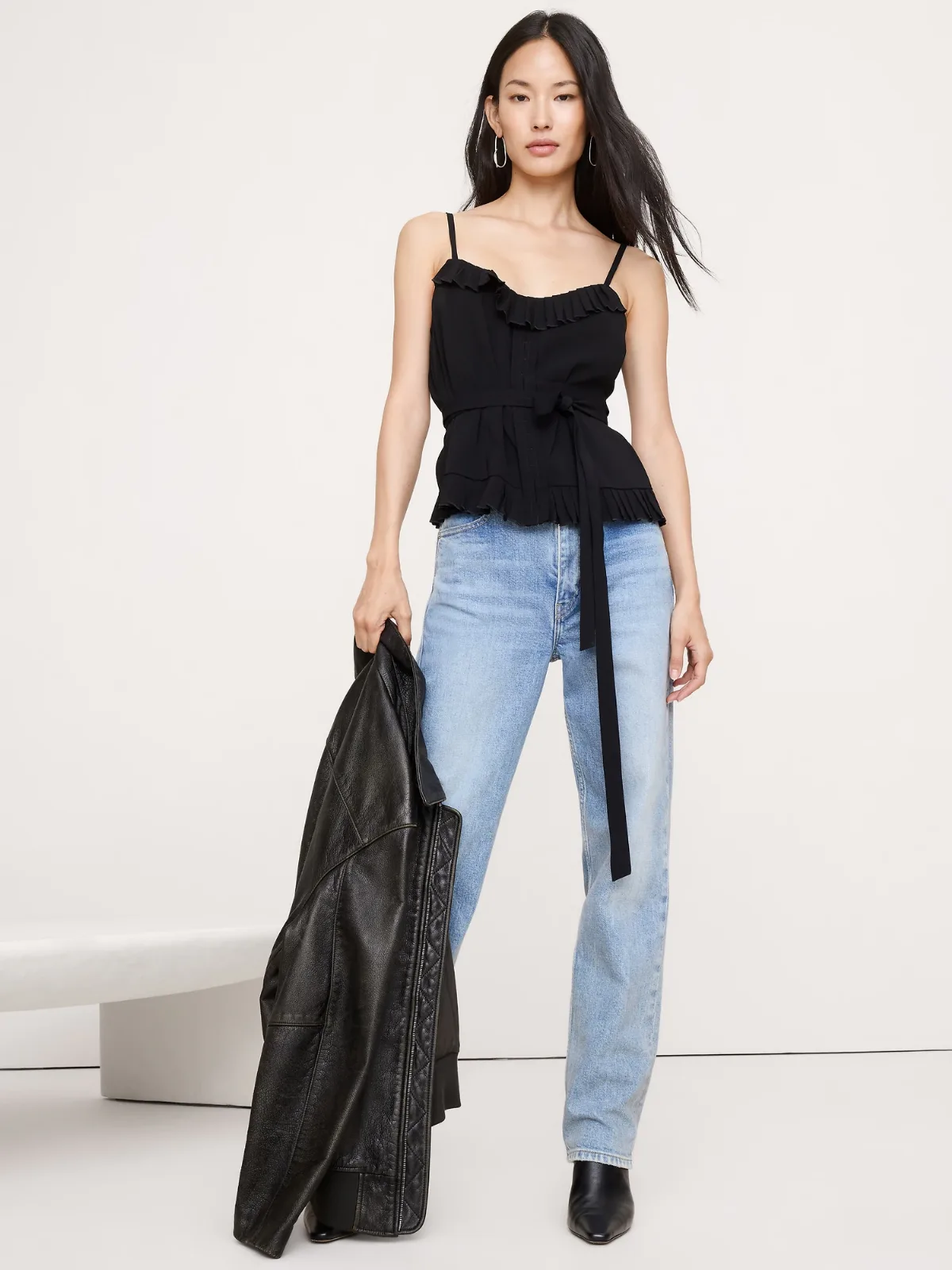 Georgette Ruffle Tank by Banana Republic