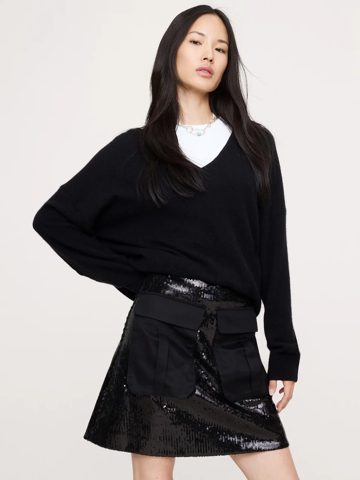 Sequin Ponte Mini Skirt by Banana Republic