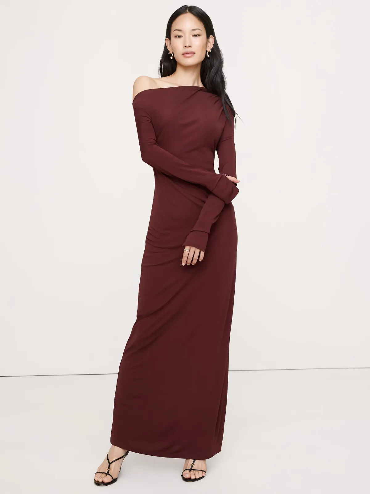 Matte Jersey Open Back Maxi Dress by Banana Republic