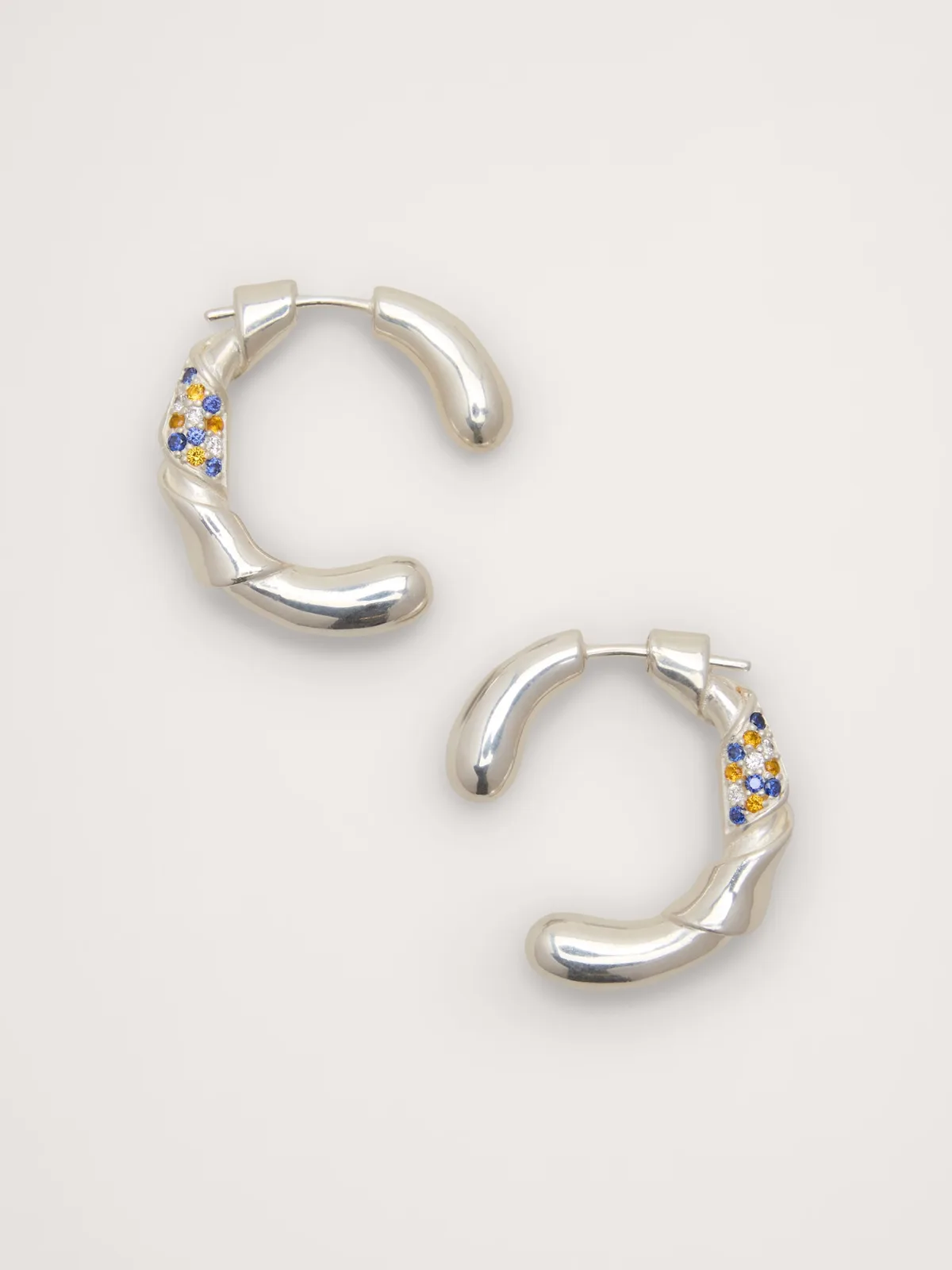 Rhinestone Ribbon Hoop Earrings by Banana Republic