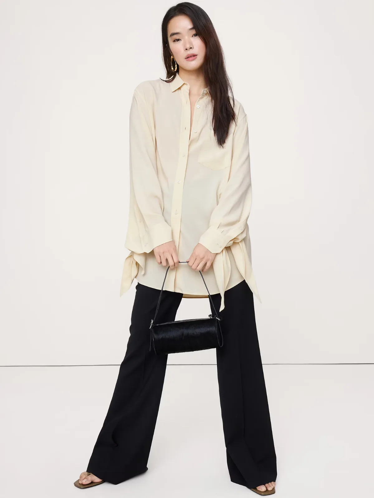 Georgette Tie-Cuff Shirt by Banana Republic
