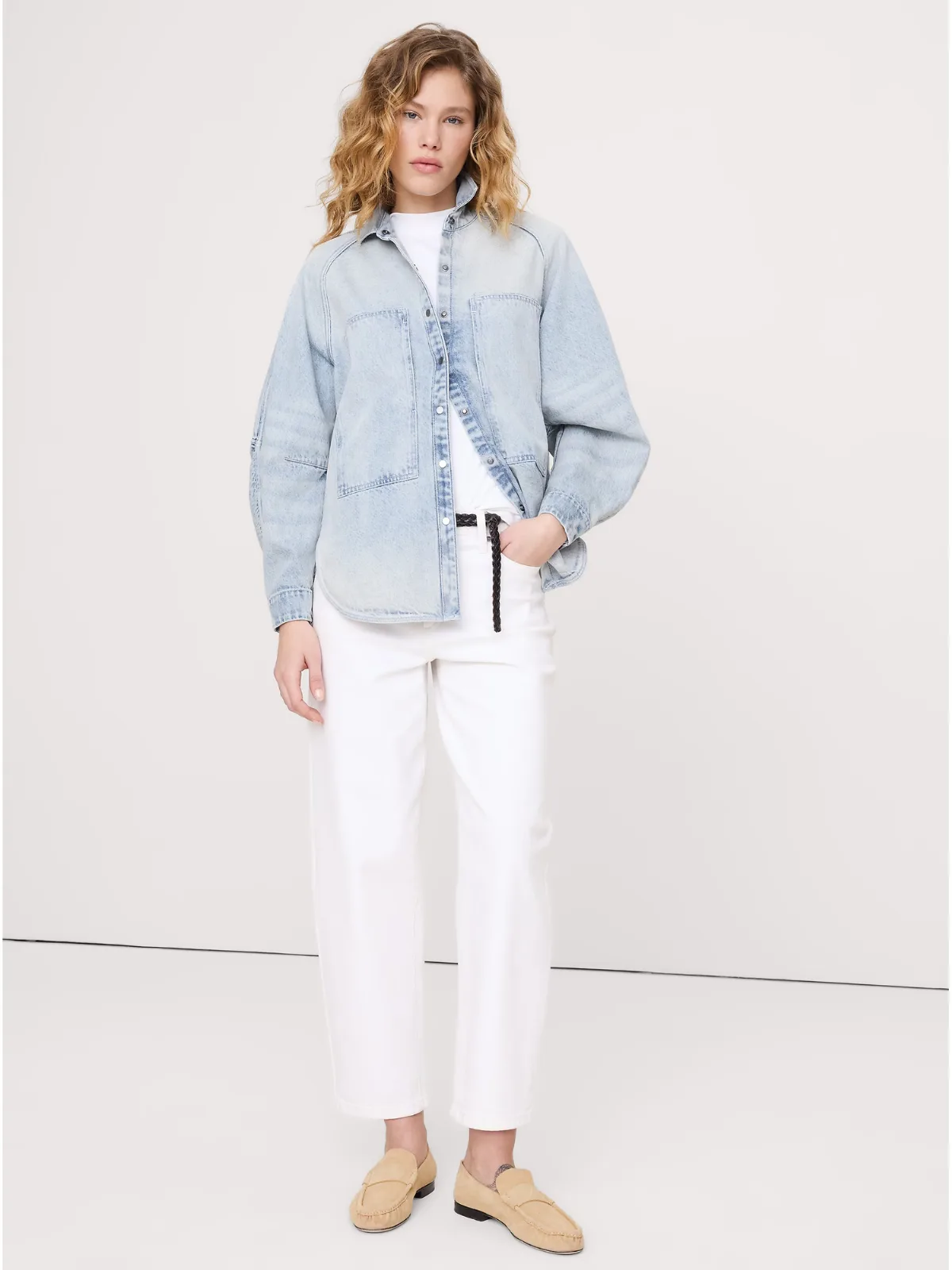 Oversized Denim Utility Pocket Shirt by Banana Republic