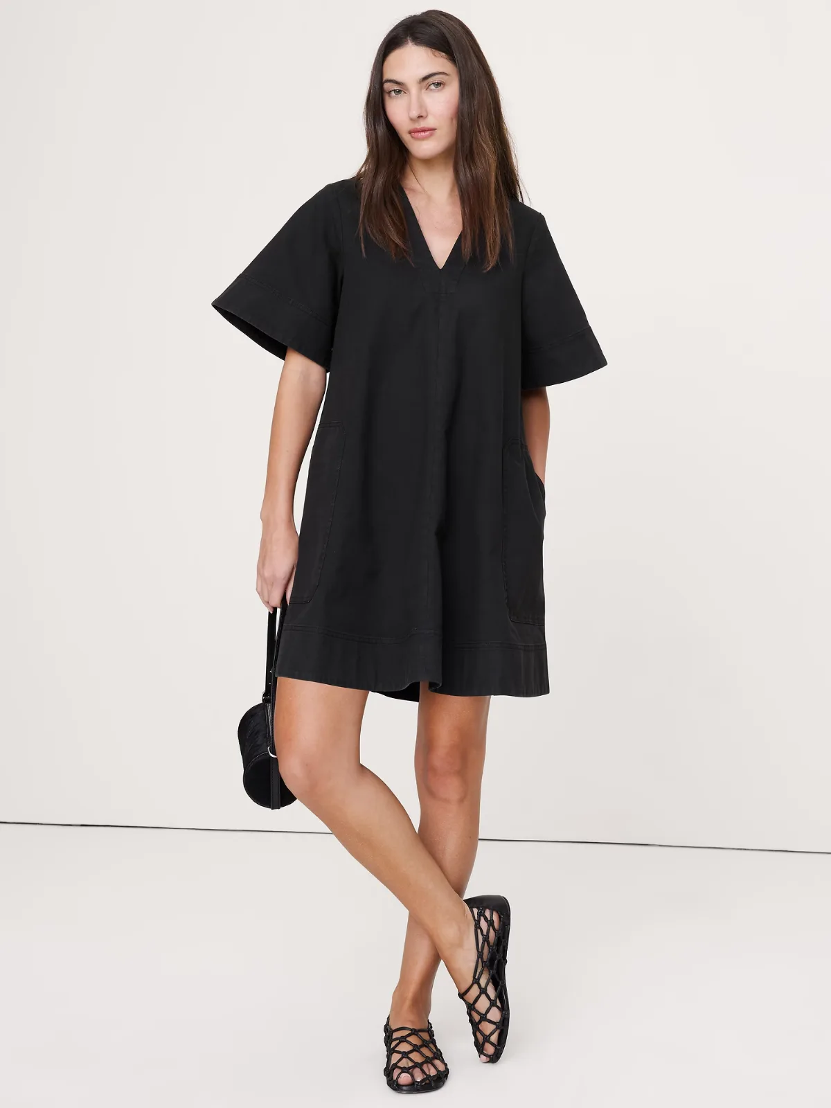 Cotton Canvas Mini Dress by Banana Republic