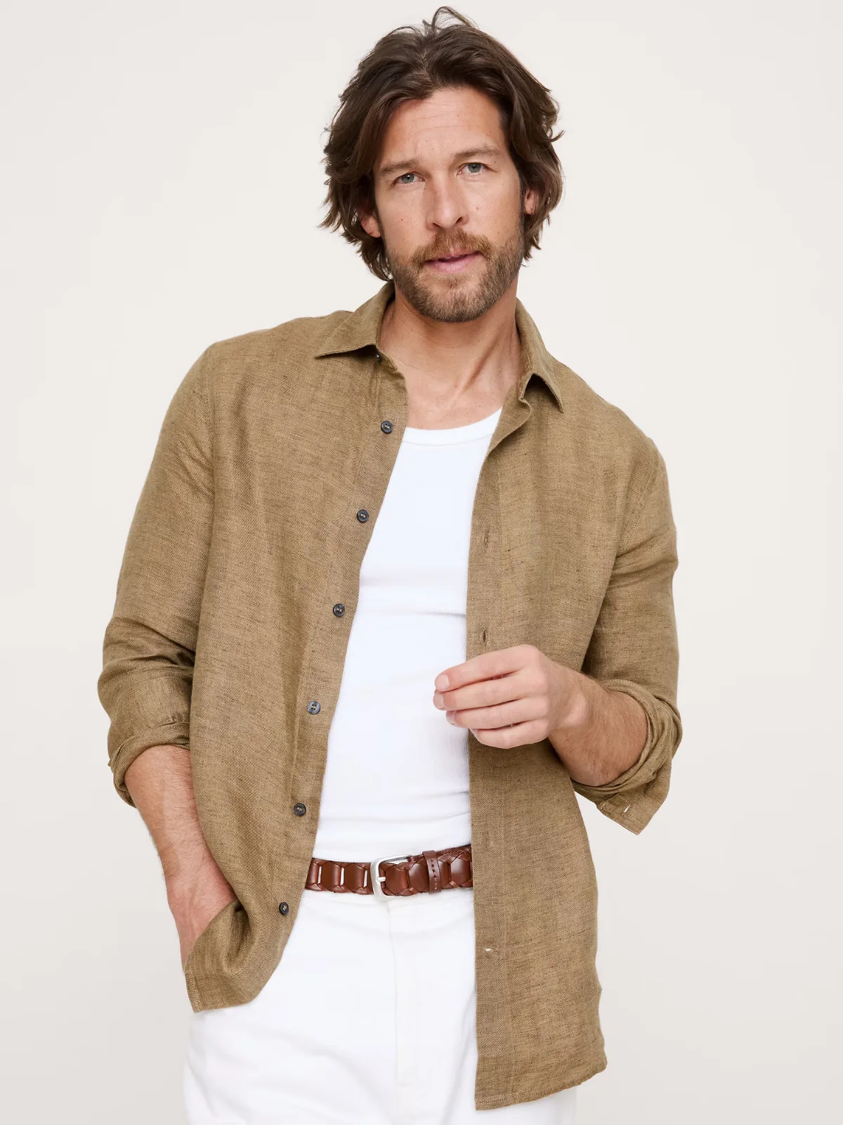 Slim-Fit Linen Shirt by Banana Republic