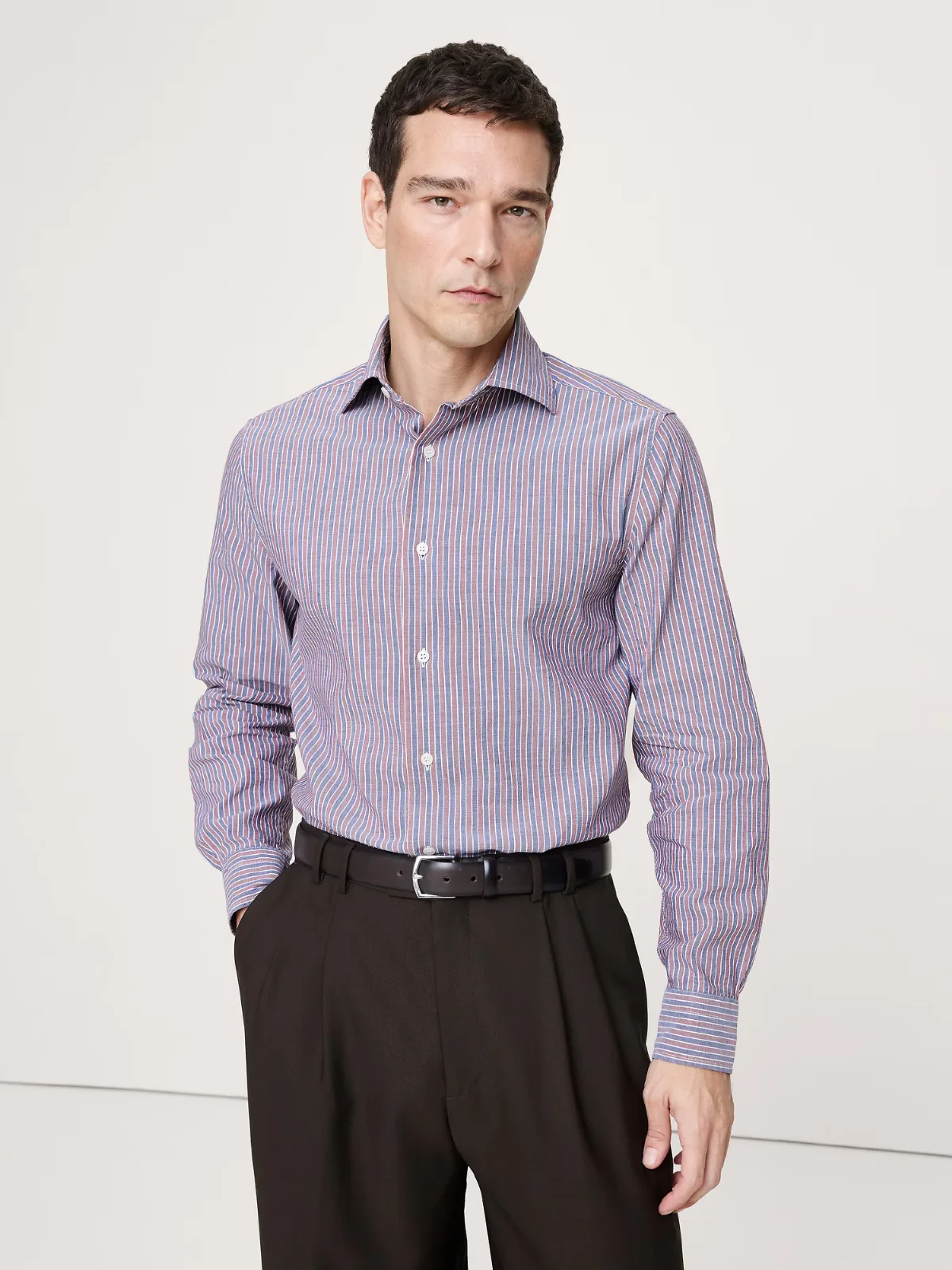 Slim-Fit Linen-Cotton Dress Shirt by Banana Republic