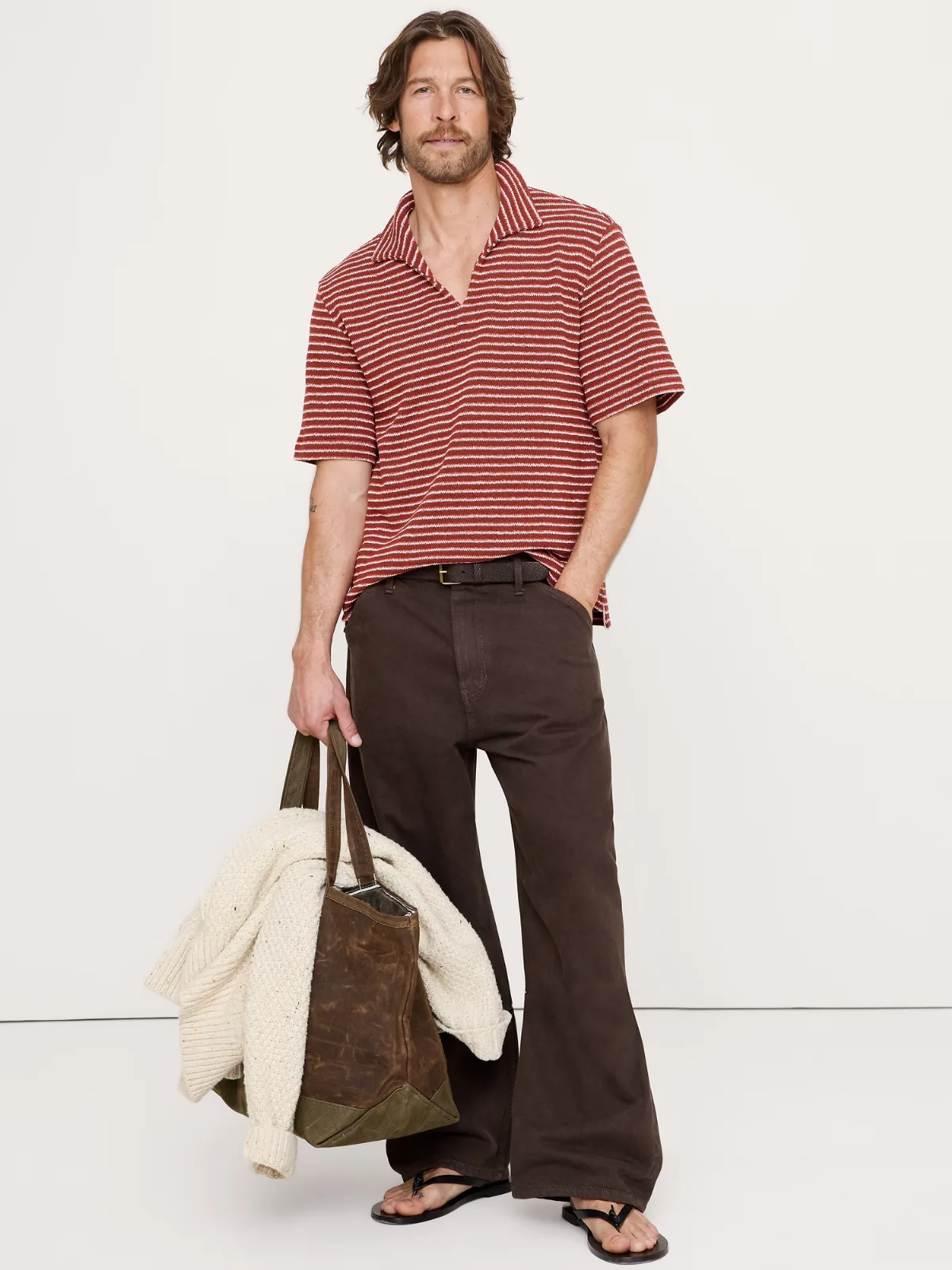 Relaxed-Fit Striped Polo Shirt by Banana Republic