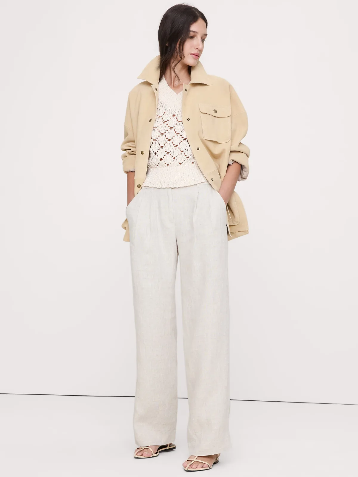The Soho Wide-Leg Pant in Linen by Banana Republic