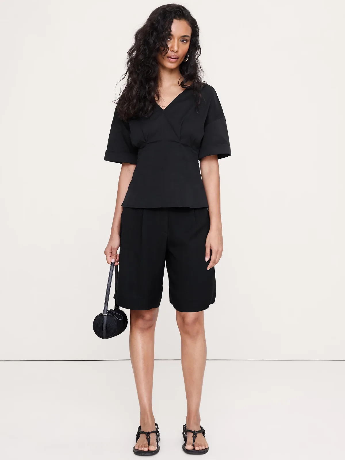 Soft Cotton Fitted Waist Top by Banana Republic