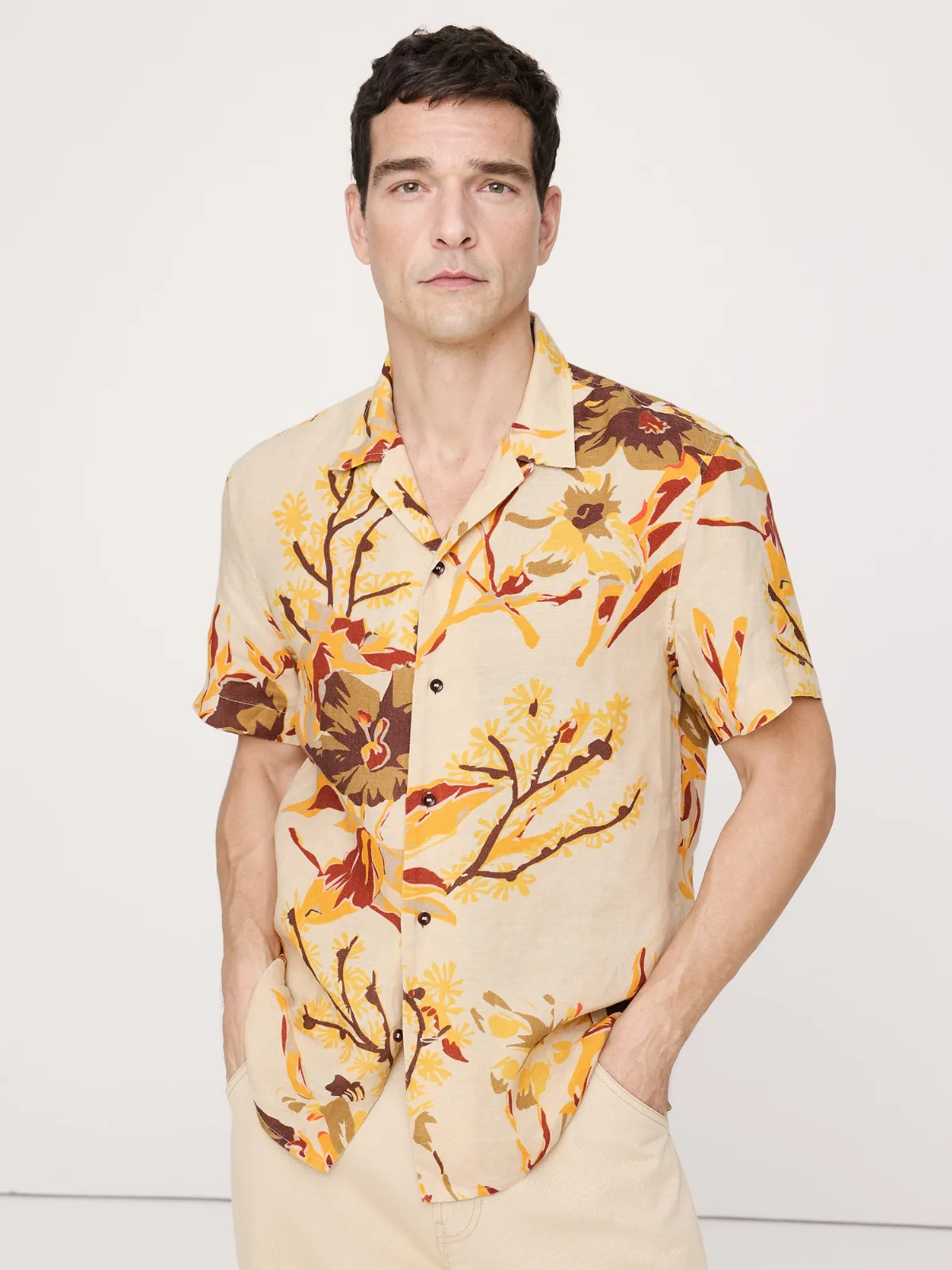 Standard-Fit Linen Resort Shirt by Banana Republic