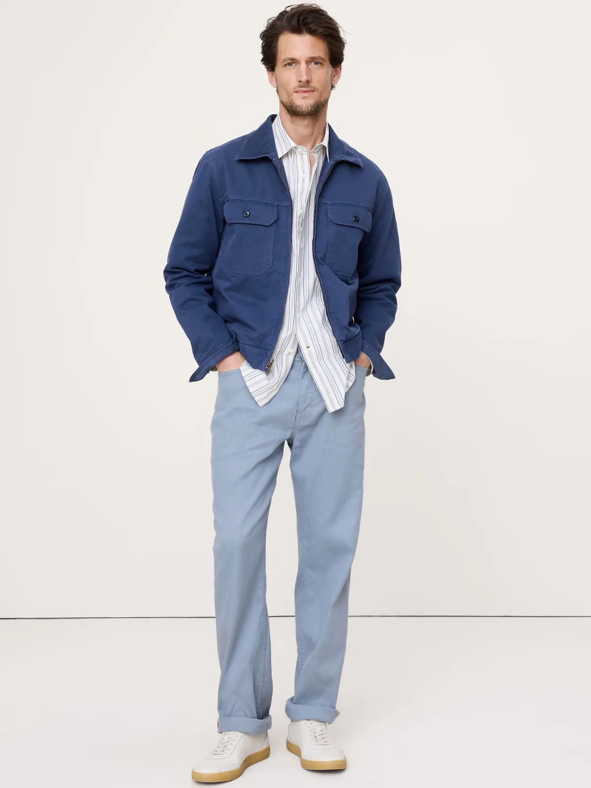 Straight Linen-Cotton Traveler Pant by Banana Republic