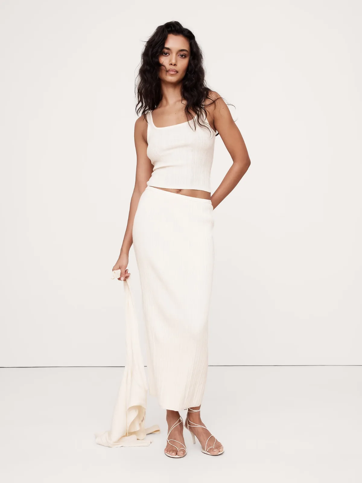Crinkle Knit Maxi Skirt by Banana Republic