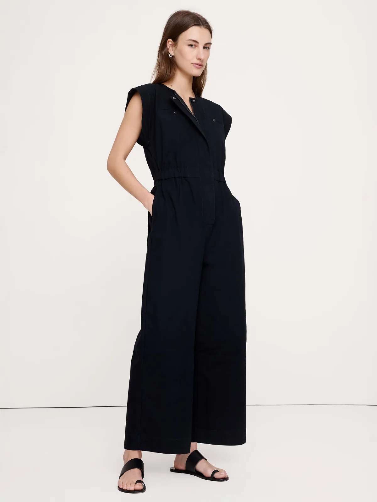 Cotton Canvas Utility Jumpsuit by Banana Republic