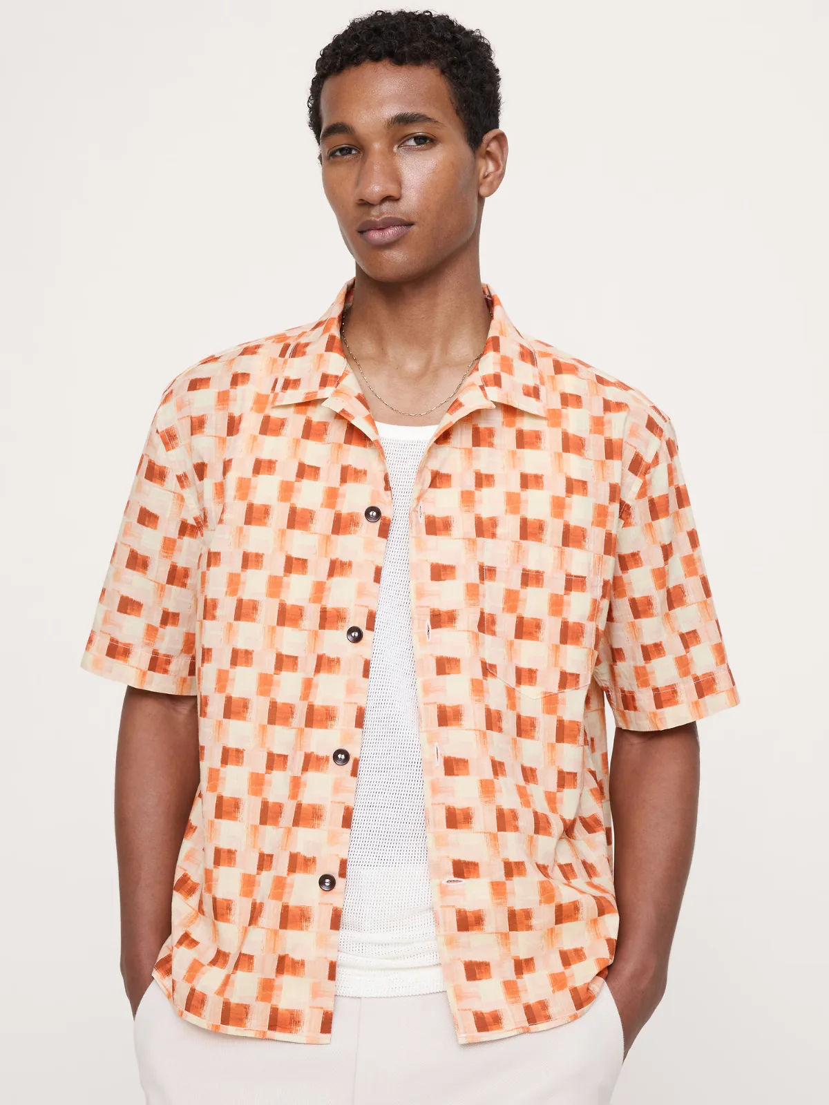 Relaxed-Fit Slub Cotton Resort Shirt